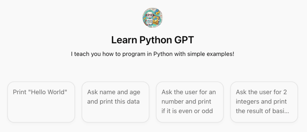 He creado un custom GPT con Open AI que te enseña a programar en Python