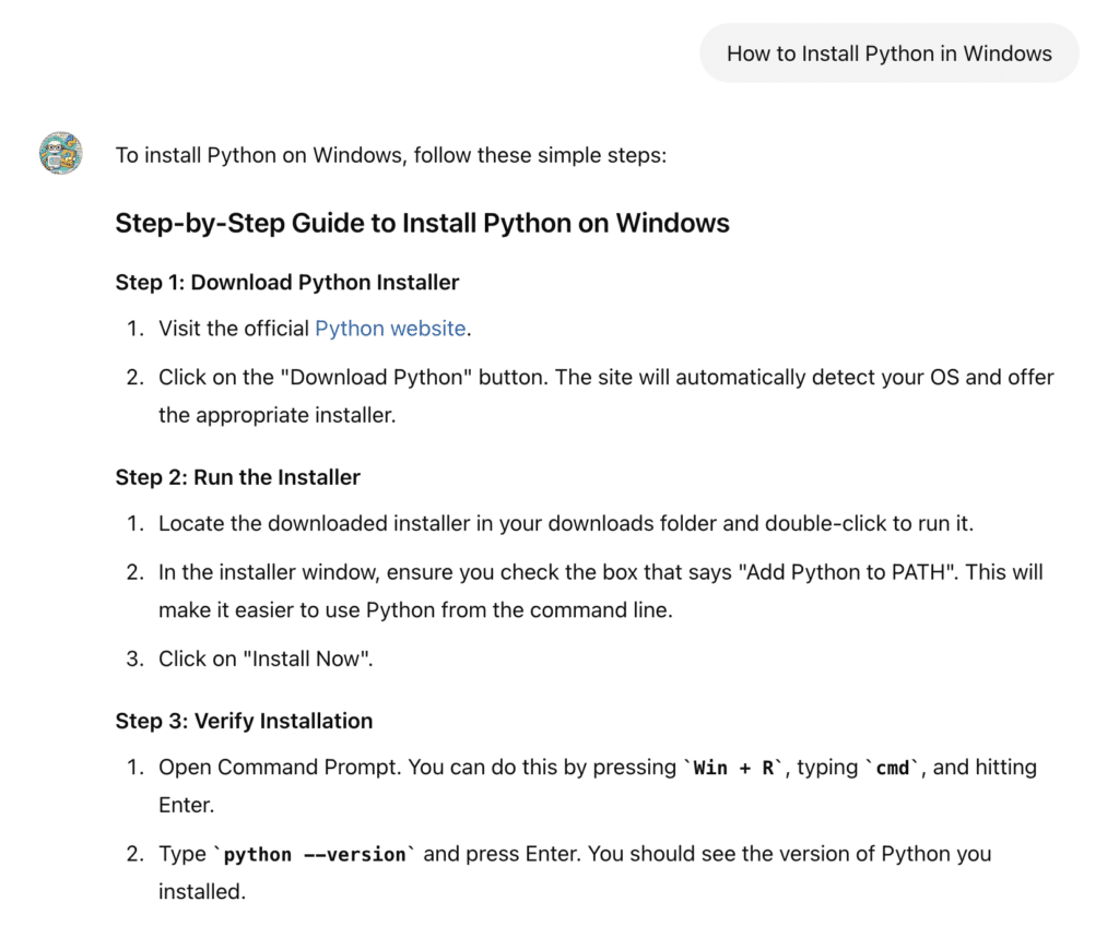 He creado un custom GPT con Open AI que te enseña a programar en Python
