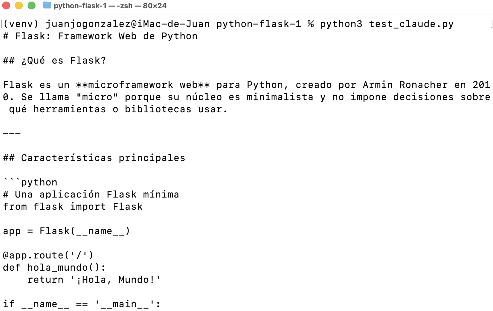 Integraci&oacute;n de Claude API con Python Flask: Tutorial Paso a Paso