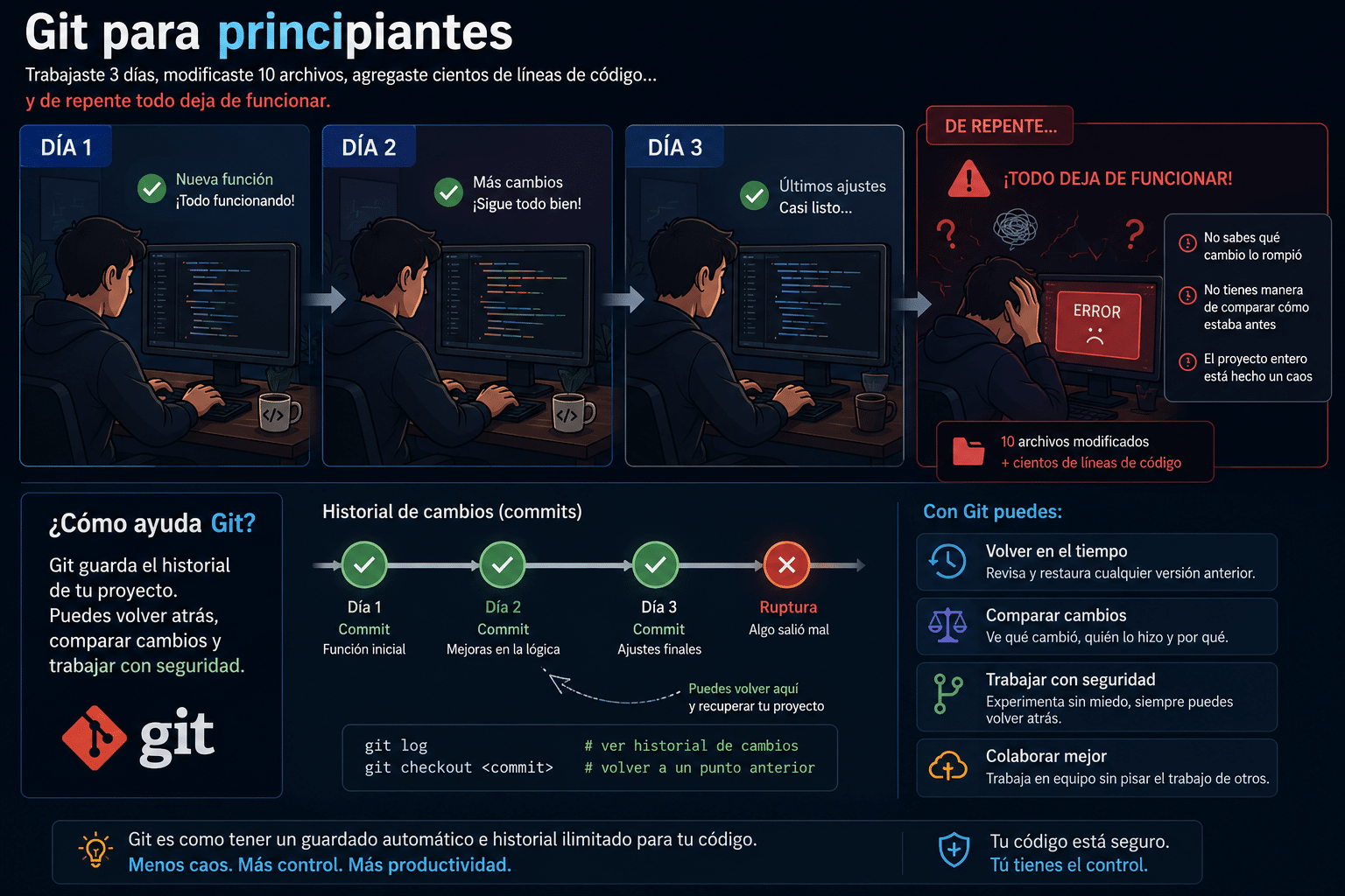 Git: El “Control + Z” que Todo Programador Necesita (Y las Nuevas Herramientas que Vienen a Mejorarlo)