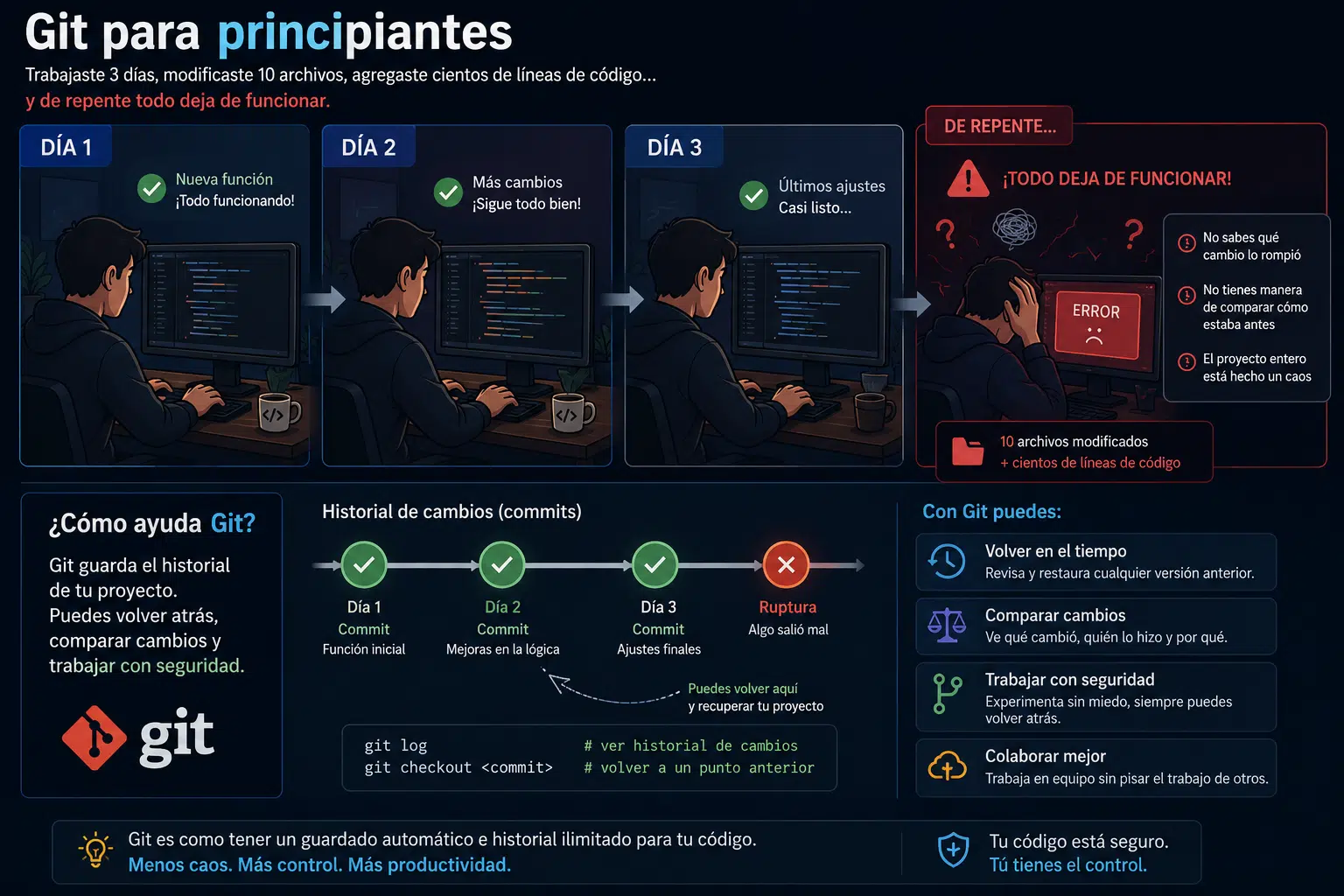 Git: El "Control + Z" que Todo Programador Necesita (Y las Nuevas Herramientas que Vienen a Mejorarlo)
