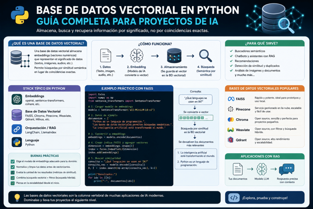 Base de Datos Vectorial en Python: Gu&iacute;a Completa para Proyectos de IA