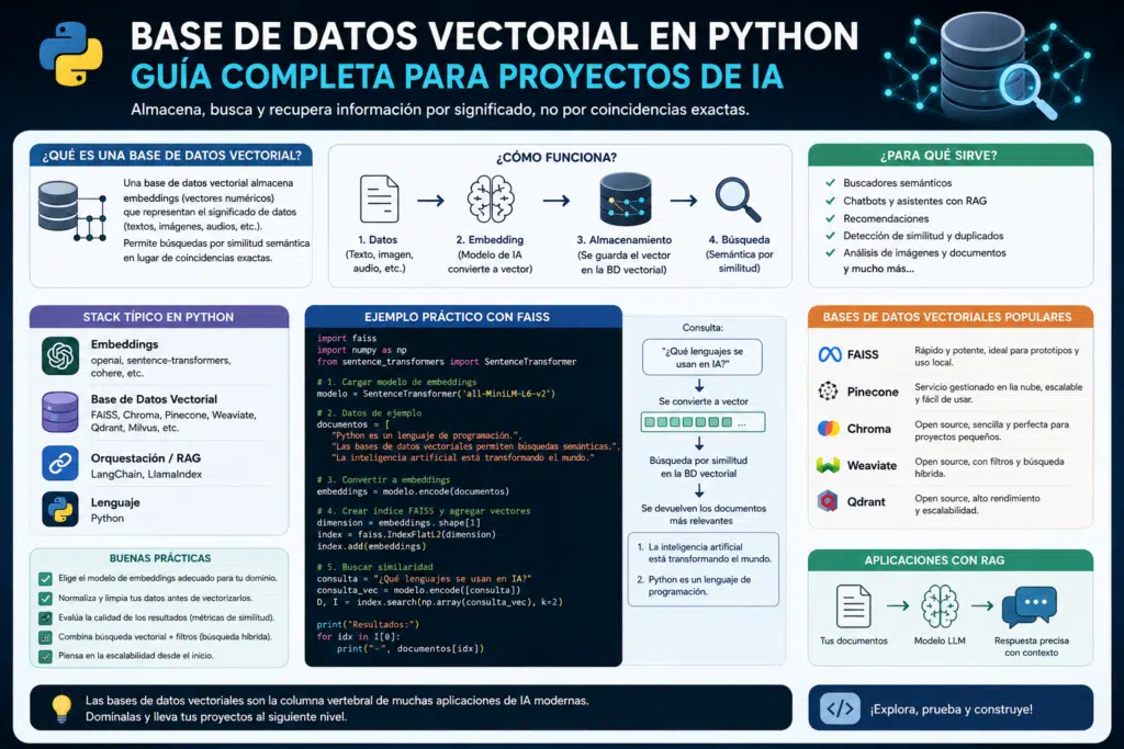 Base de Datos Vectorial Python: Guía Completa 2026